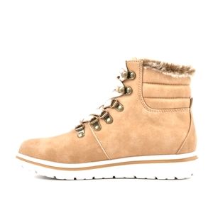 Cliffs by White Mountain Womens Hallett Lace-Up Booties, WHITE, Size 8